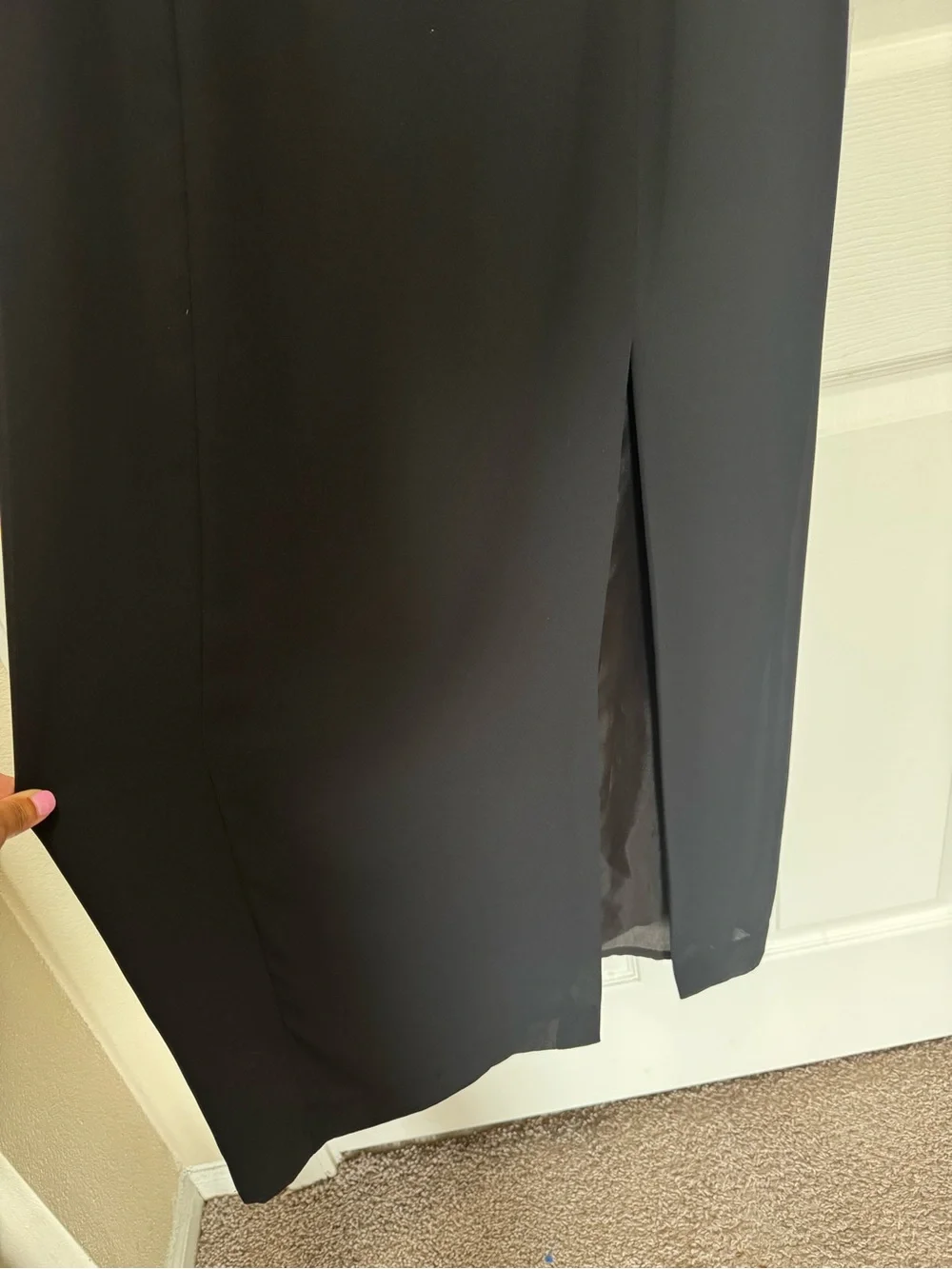 Vintage Michael Marcella Black Slip Midi Dress Size 12